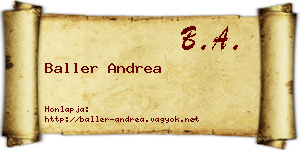 Baller Andrea névjegykártya