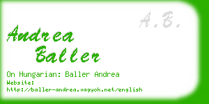 andrea baller business card